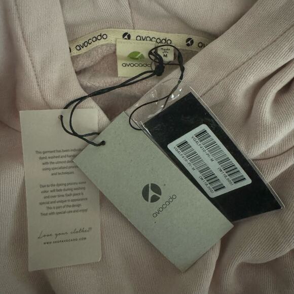 Avocado Lace Up Sleeve Hooded Sweatshirt in Light Pink - Picture 5 of 5